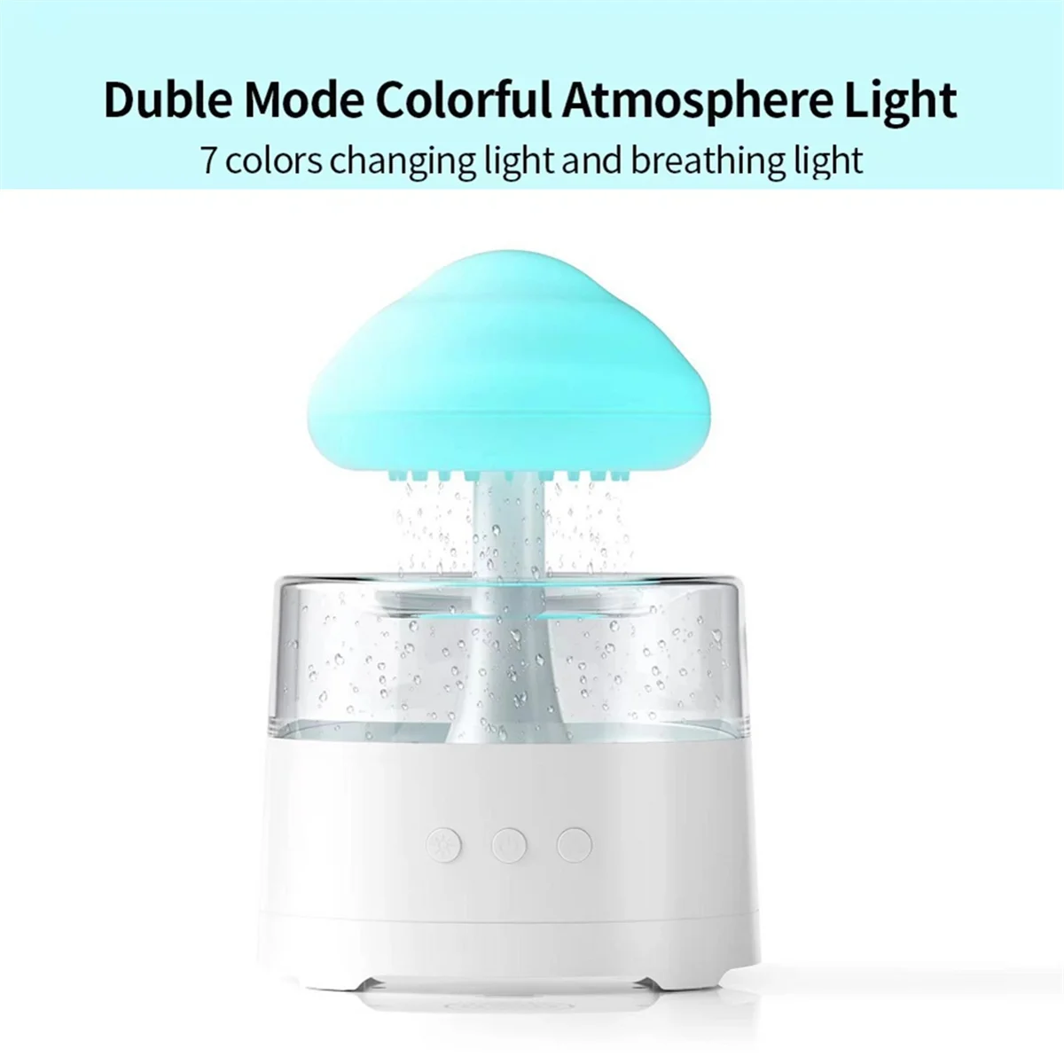

A79E-Rain Cloud Humidifier, Mushroom Humidifier, Cloud Humidifier with Adjustable LED Lights, Rain Cloud Diffuser, Remote