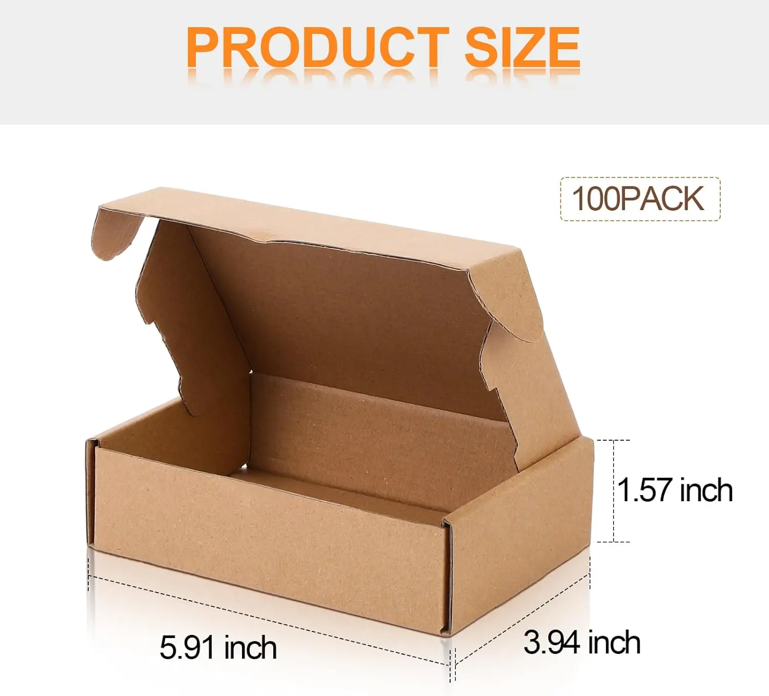 100 Pcs 5.91 x 3.94 x 1.57 Inches Shipping Boxes Cardboard Gift Corrugated Cardboard Brown Boxes Mailer Packaging for Mailing Sm