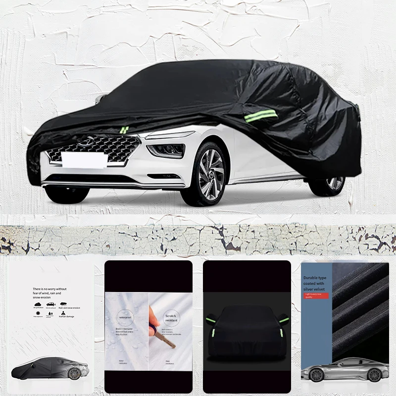 For hyundai mistra Car cover Exterior Car Cover Outdoor Protection Full Car Covers Waterproof Sunshade Anti UV Snow Cover Black