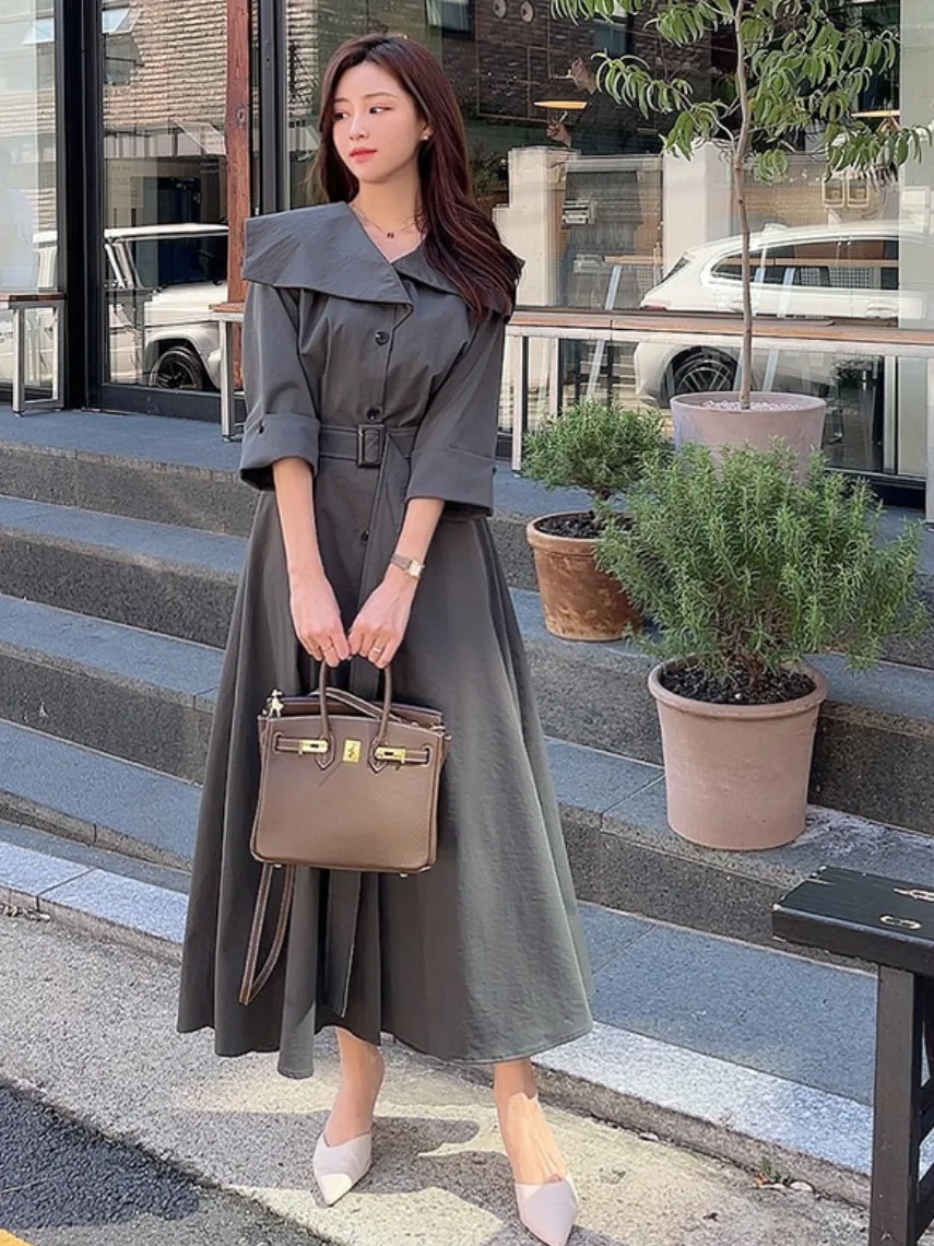 Sweet Design Long Dr Korean Sle Single Button Closure Regular Fit Inner Wear for Women Suitable for Various Ocns