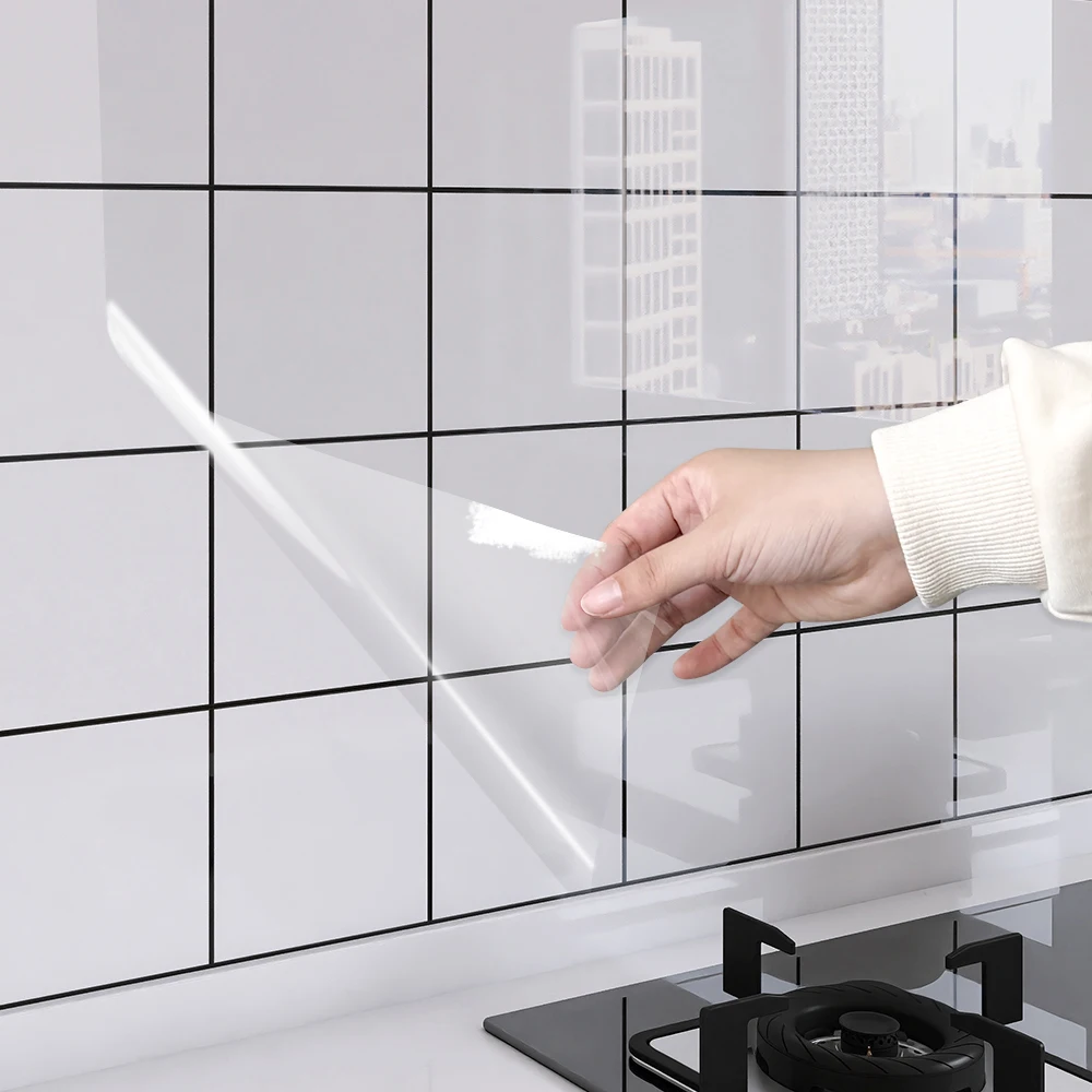 Electrostatic Wall Protective Film 45cm Transparent Non-adhesive Adsorption Wall Stickers Waterproof And Dirt-resistant