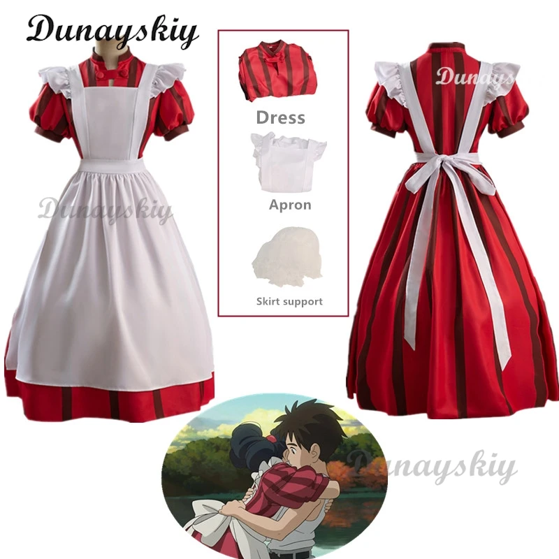 Anime Kiriko Cosplay Kostüm Erwachsene Frauen Schürze Kleid Lolita Dienst mädchen Uniform Kleidung Outfit komplettes Set Erwachsenen Halloween Karneval Party