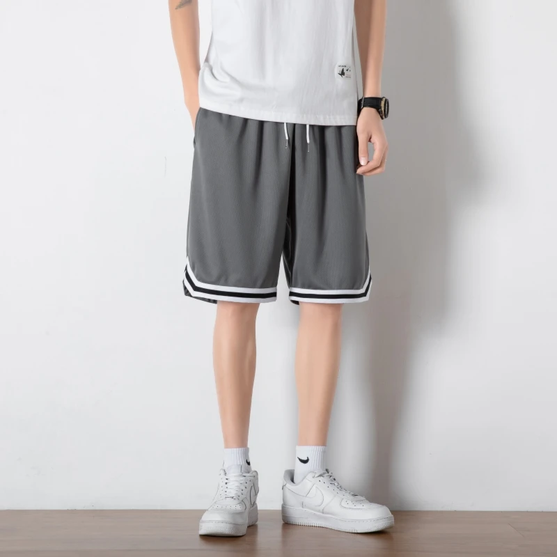 2024 Men's Summer Mesh Sports Shorts Quick Dry Breathable Drawstring Shorts Casual Loose Large Size Bermuda Basketball Shorts