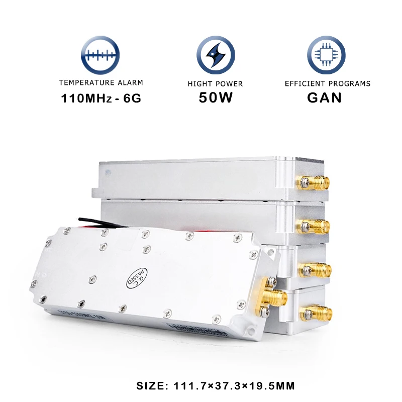 50W FPV Low Altitude Defense RF Modules Power Amplifiers 200-300MHZ300-400MHZ400-500MHZ1.2G1.5G2.4G 5.8G 5.2G 500-600MHz