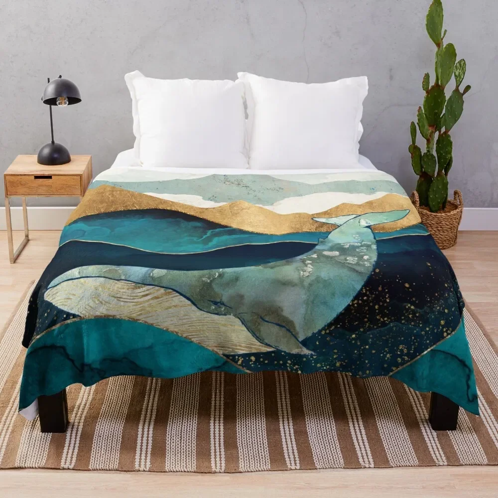 

Blue Whale Throw Blanket Winter beds Fluffy Shaggy Luxury Brand Blankets