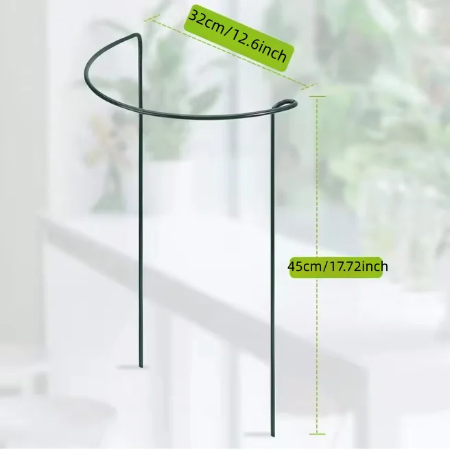 12 Pack Plant Support Stakes for Outdoor Indoor Plants, Half Round Garden Plant Support Rings for Peonies, Hydrangeas, Roses
