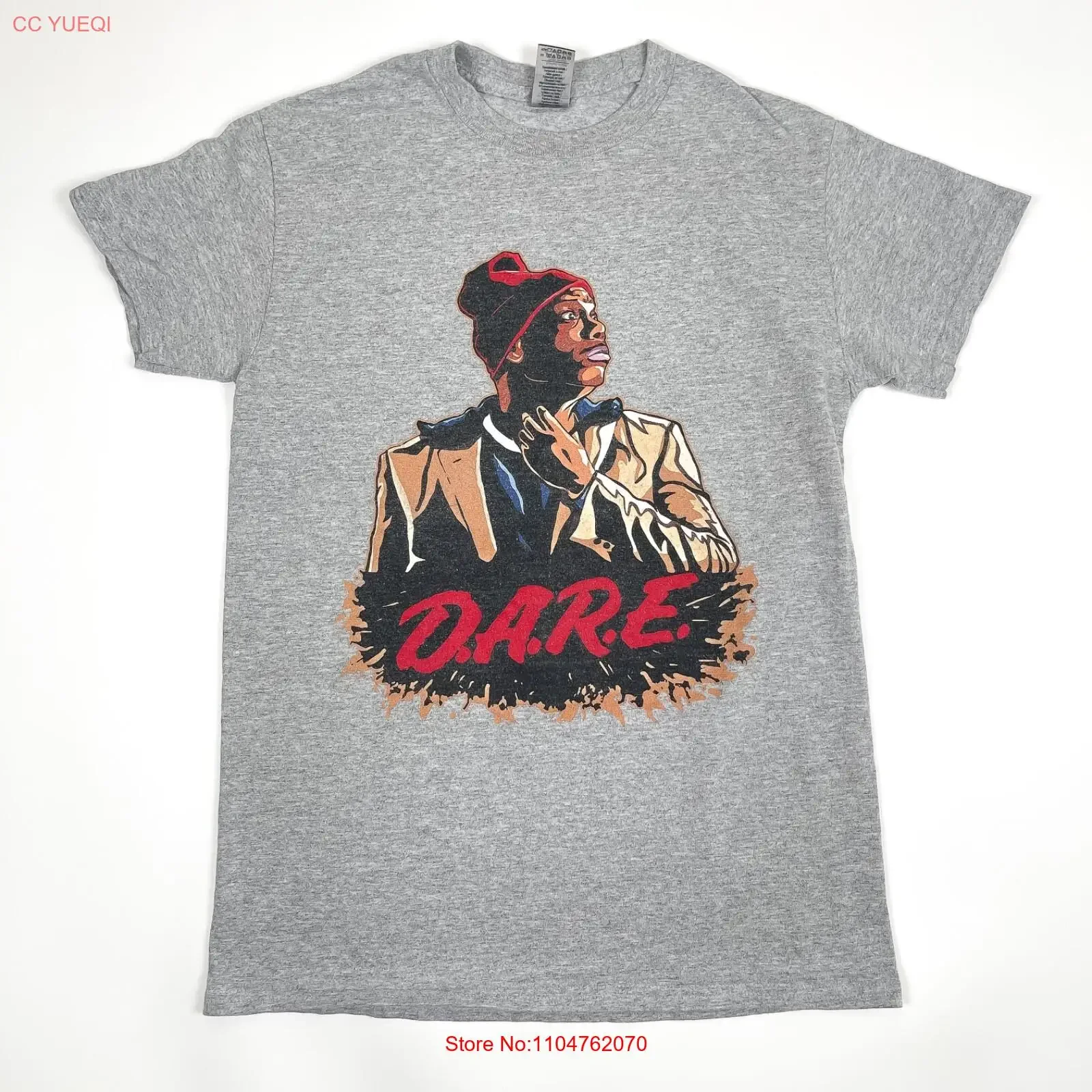 Vintage Dave Chappelle s Tyrone Biggums D A R E gris camiseta pequeña Y2K divertido vintage lavado elegante transpirable versátil homme