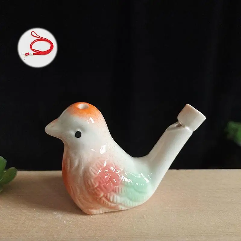 Cute Hand Painted Ceramic Bird Water Whistle Safe Kids Musical Toy for Early Education Toddler Playtime Gift