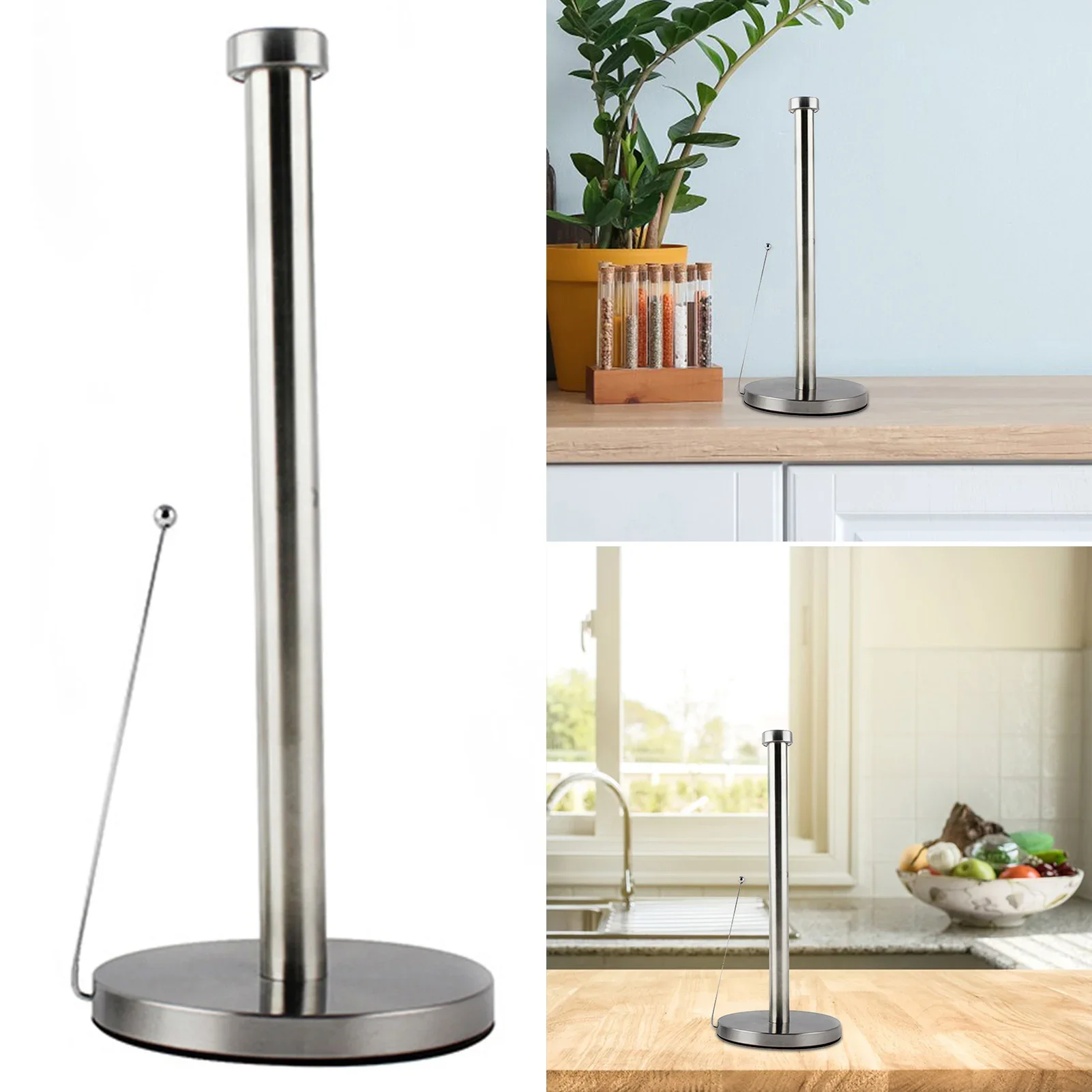 

Paper Towel Roll Rack Stand for Kitchen plastic Wrap Holder Vertical Paper Shelf Heavy Duty Bathroom Accessories