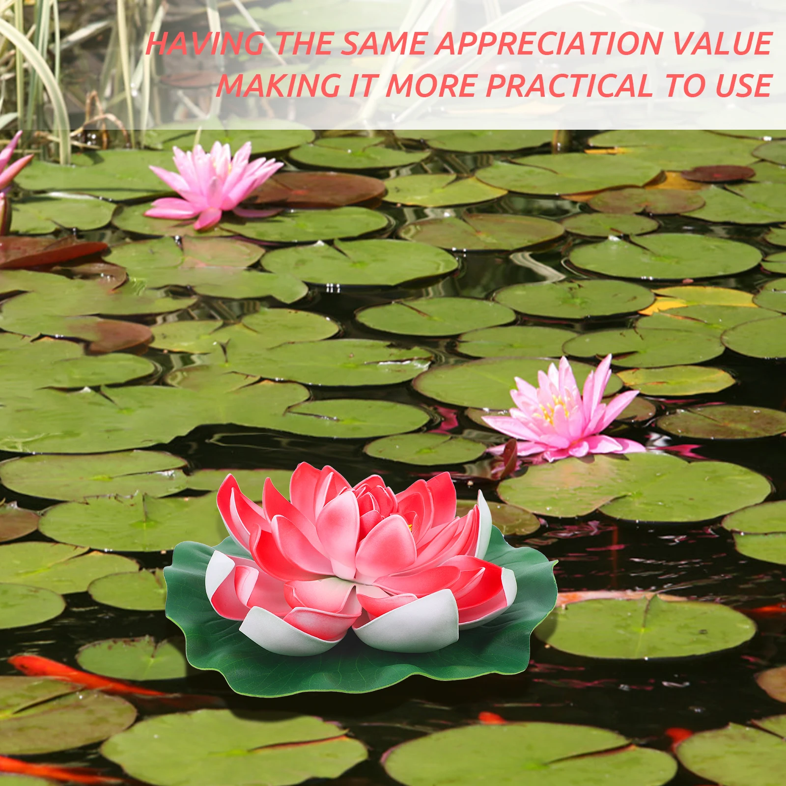 1 шт., 28 см, искусственный цветок лотоса, декор для пруда, не требует полива, идеально подходит для дома и сада, искусственная водная лилия