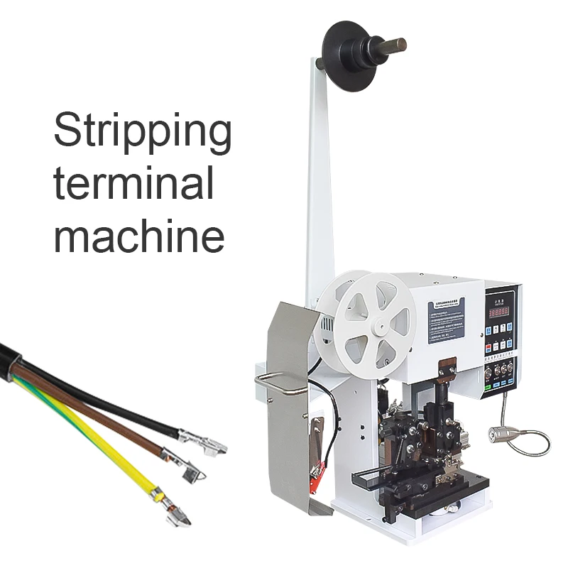 750W AWG36-AWG20 1.5T Semi-automatic Horizontal Feeding Stripping Terminal Machine Multi-core Wire Sheath Wire Integrated Machin