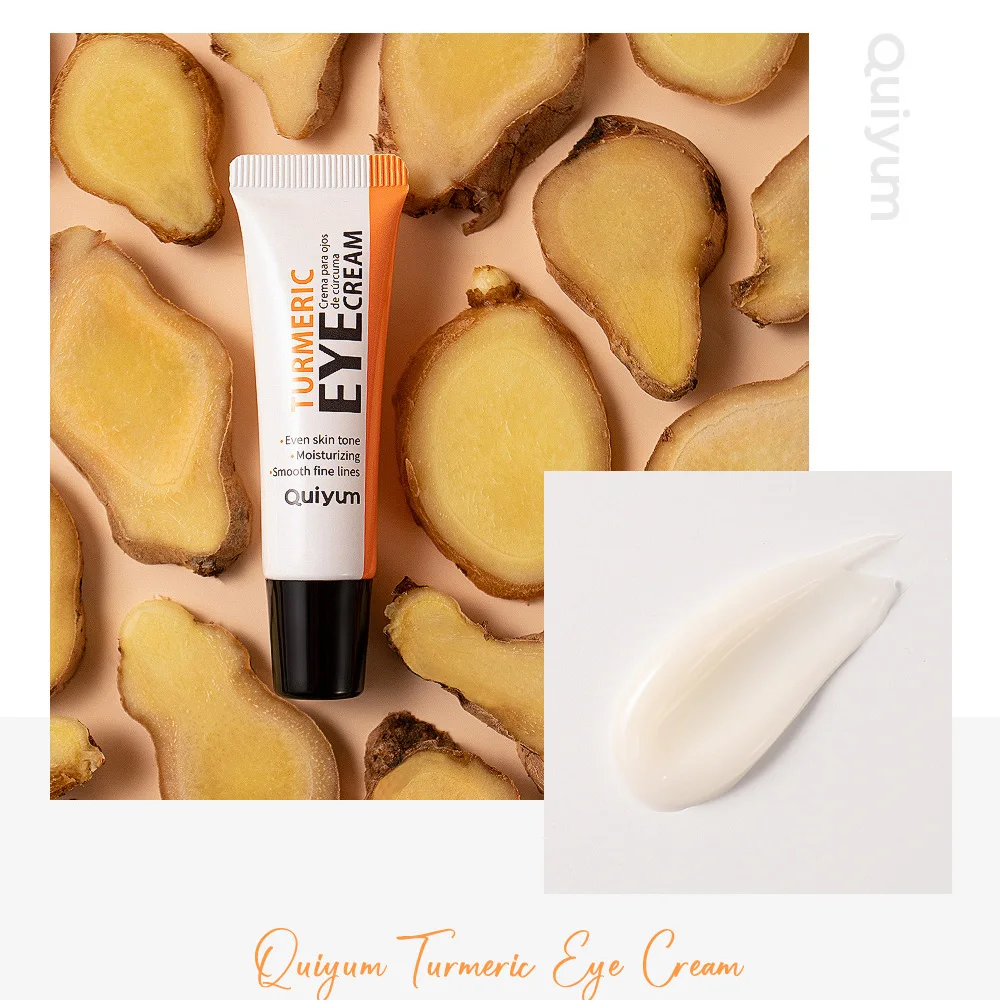 QUIYUM Turmeric Root Powder Eye Cream 15g –Dark Circles Reducer Hydrating Moisturizing Anti Oxidant Brightening Eye Repair Cream