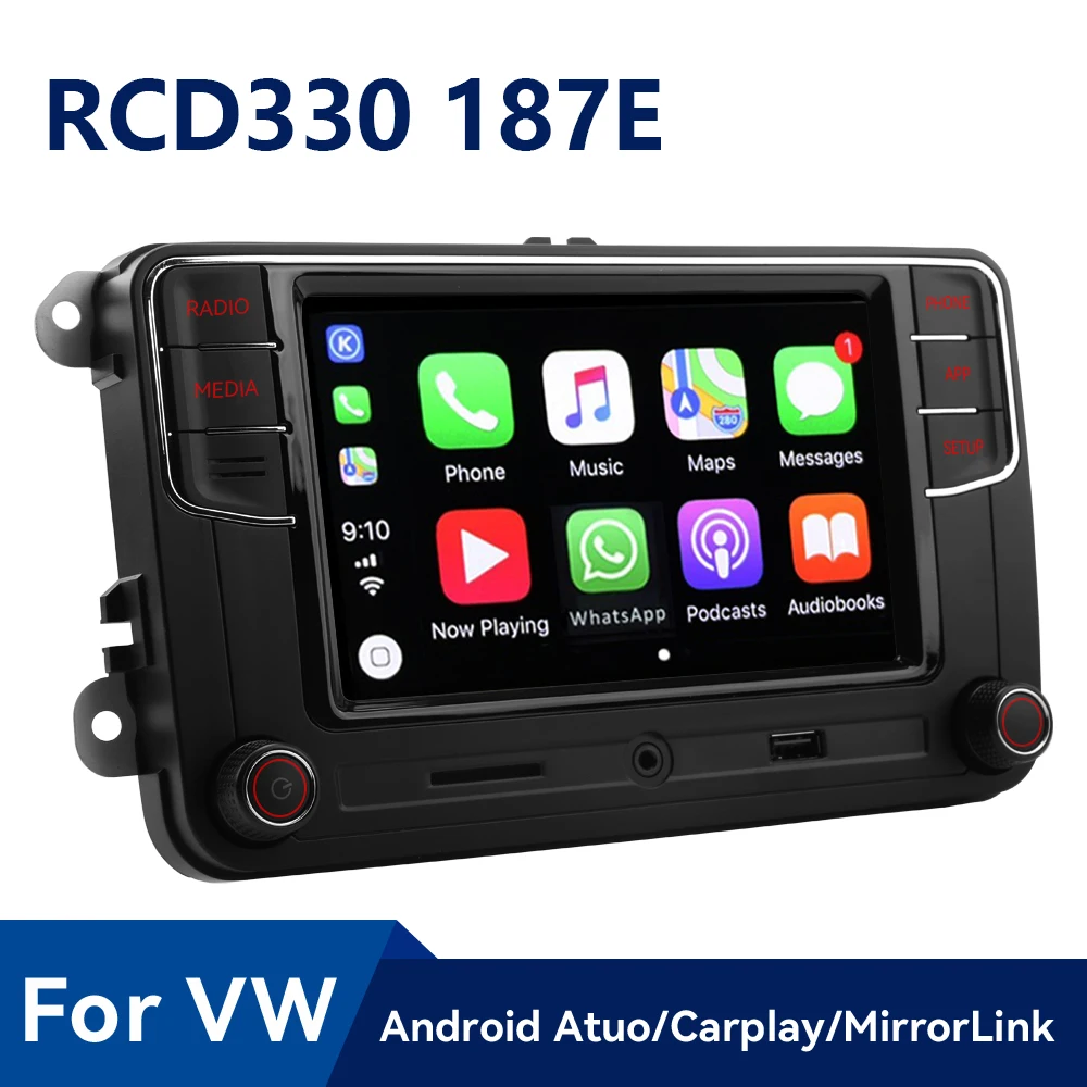 6RF035187E MIB Carplay راديو السيارة Noname RCD330 Plus أندرويد مشغل الملاحة التلقائي لشركة فولكس فاجن جولف 5 6 كاندي باسات B5 B6 جيتا CC