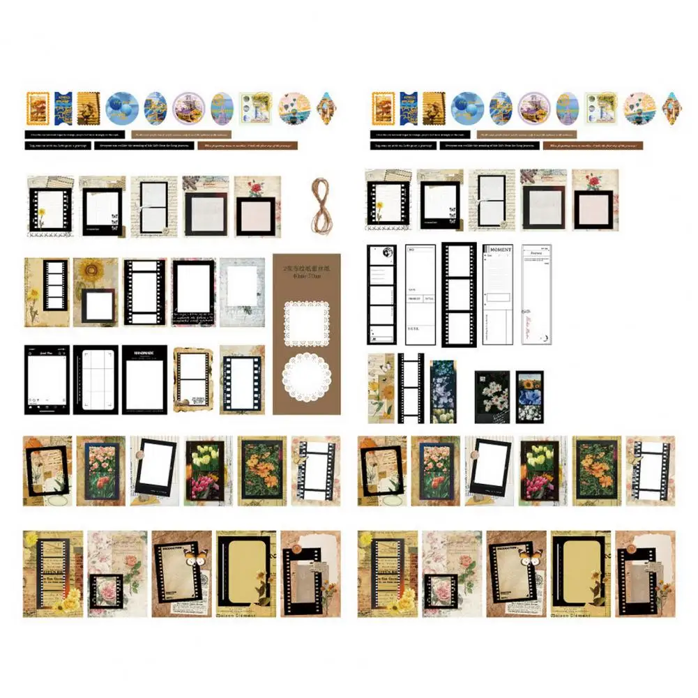 85 Stuks Handaccount Sticker Set Retro Frame Rijk Aan Inhoud Diverse Stijlen Voor Hand Accounts Fournitures Scolaires