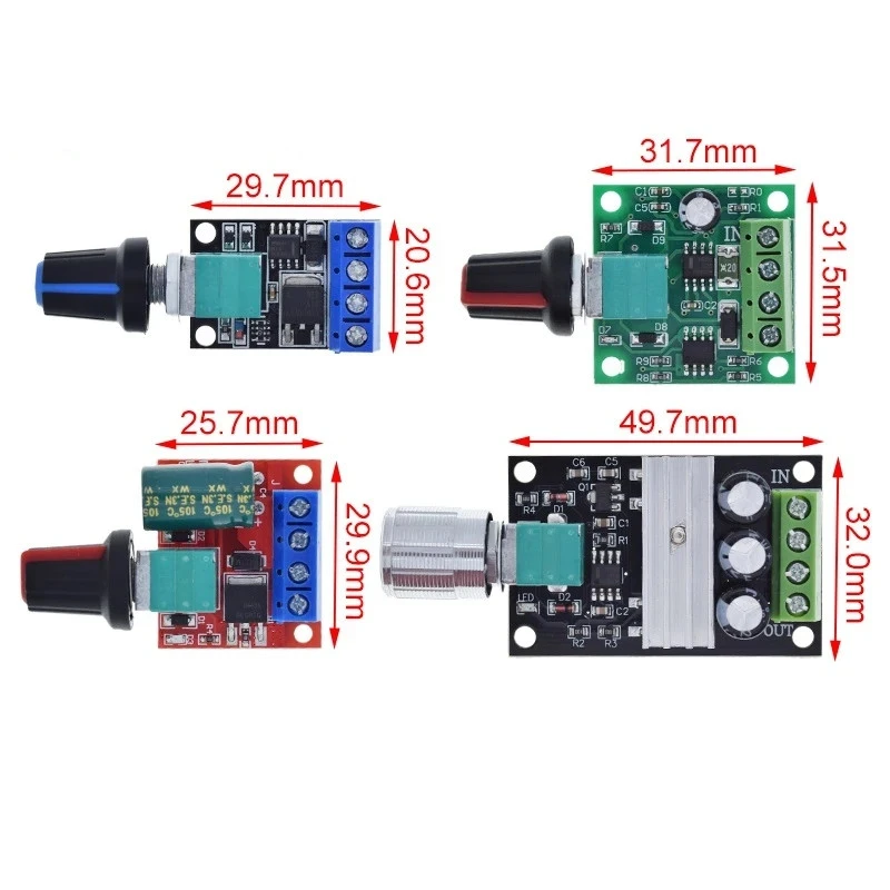 Régulateur de vitesse de moteur PWM DC 2A 3A 5A 10A, interrupteur de contrôle de vitesse, fonction 1803BK 1203BK