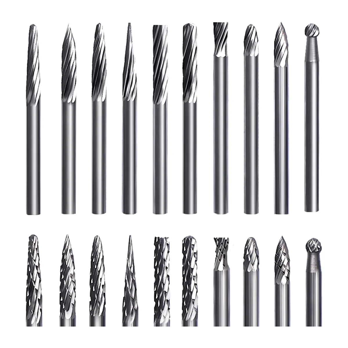 Carbide Burr Set, Suitable for 3D Printing Deburring, Wood Carving Tools,CNC Machining Burr Removal, Die Drill,Engraving