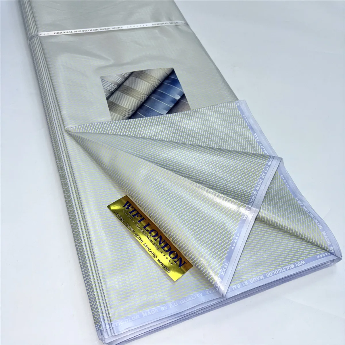 

New 100% Cotton Original Bazin Riche Lace Fabric 5 Meters High Quality African Jacquard Basin Fabric For Sewing Clothes 15A77