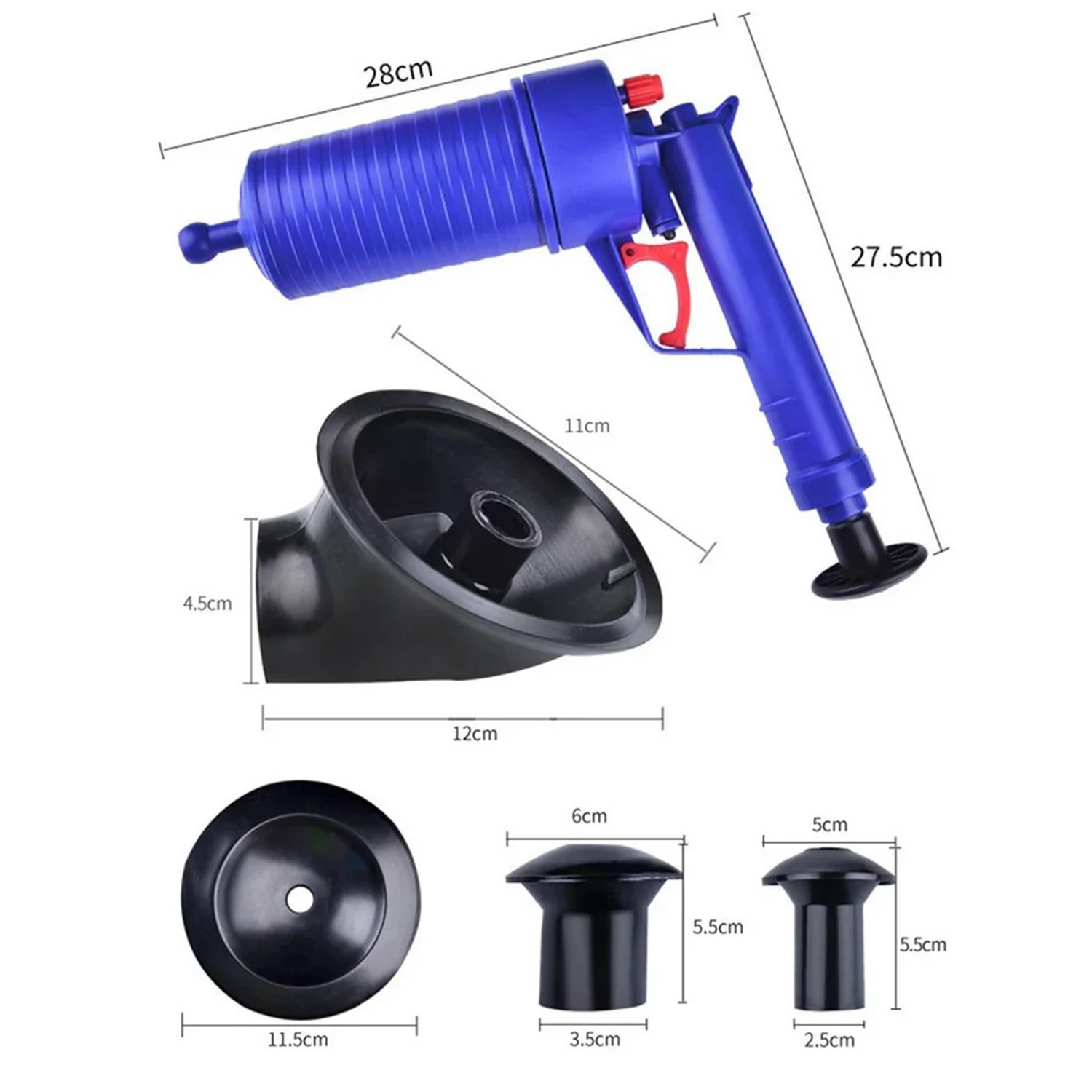 Air Pump Pressure Unblocker Pipe Plunger Kitchen Sink Toilet Sewer Dredge Cleaning Tools Plunger Drain Bathroom Cleaner Tools