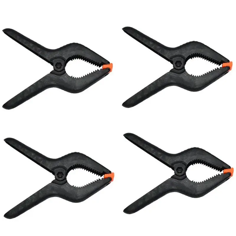 ABNM 4PCS Carpentry Clips 9-Inch Fixed Spring Clips Large Spring Clips Photography Studio Background Clips Black