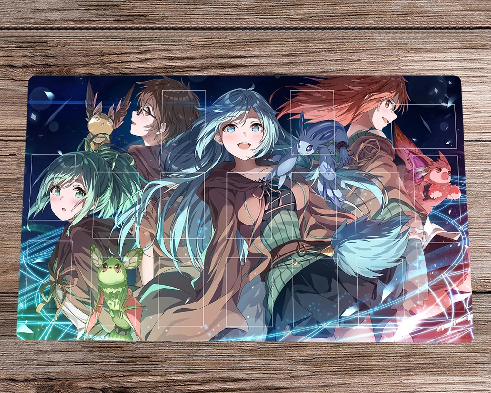 

YuGiOh Charmer Playmat TCG CCG Mat Trading Card Game Mat Anti-slip Rubber Mouse Pad Desk Table Mat Free Bag 60x35cm