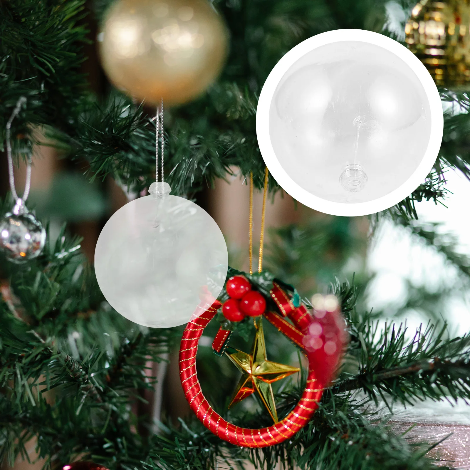 

25 Pcs Christmas Decoration Ball Crafts Xmas Balls Ornament Hanging Clear Plastic Party Tree