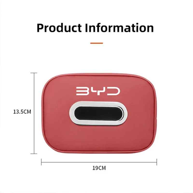 PU Leather Car Tissue Box Sun Visor Headrest Armrest Mount Tissue Holder Storage Case Auto Interior Accessories For BYD Song Plu