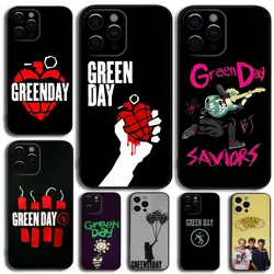 G-Green Day Band Phone Case For iPhone 16,15,14,13,12,11,Pro,X,XS,Max,XR,Plus,Mini Soft Black Cover
