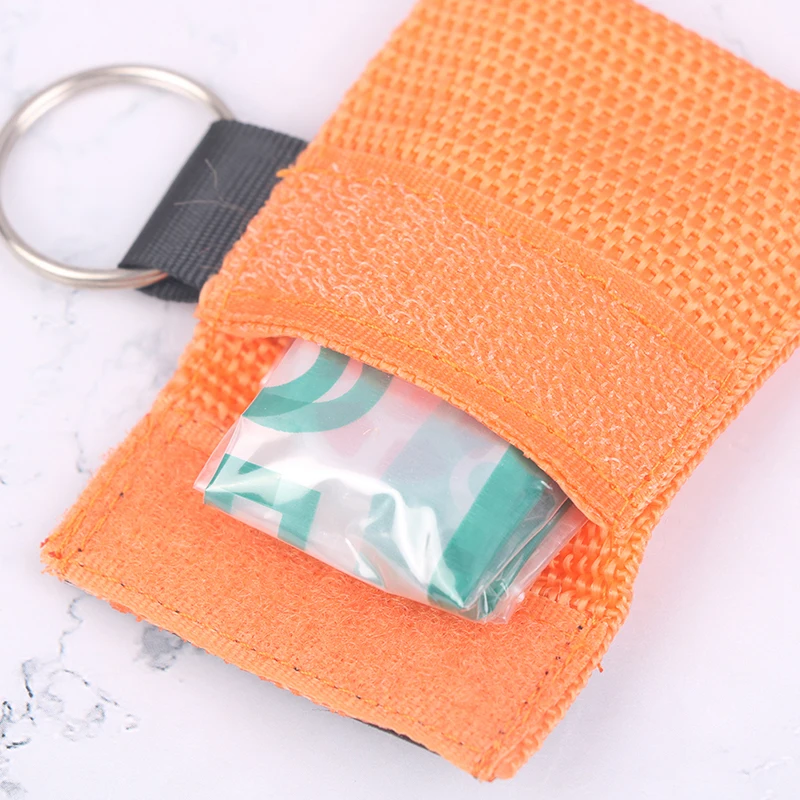 1Pc CPR Resuscitator Mask Portable Emergency Aid Face Shield Artificial Respiration Respirator Keychain Health Care Tools