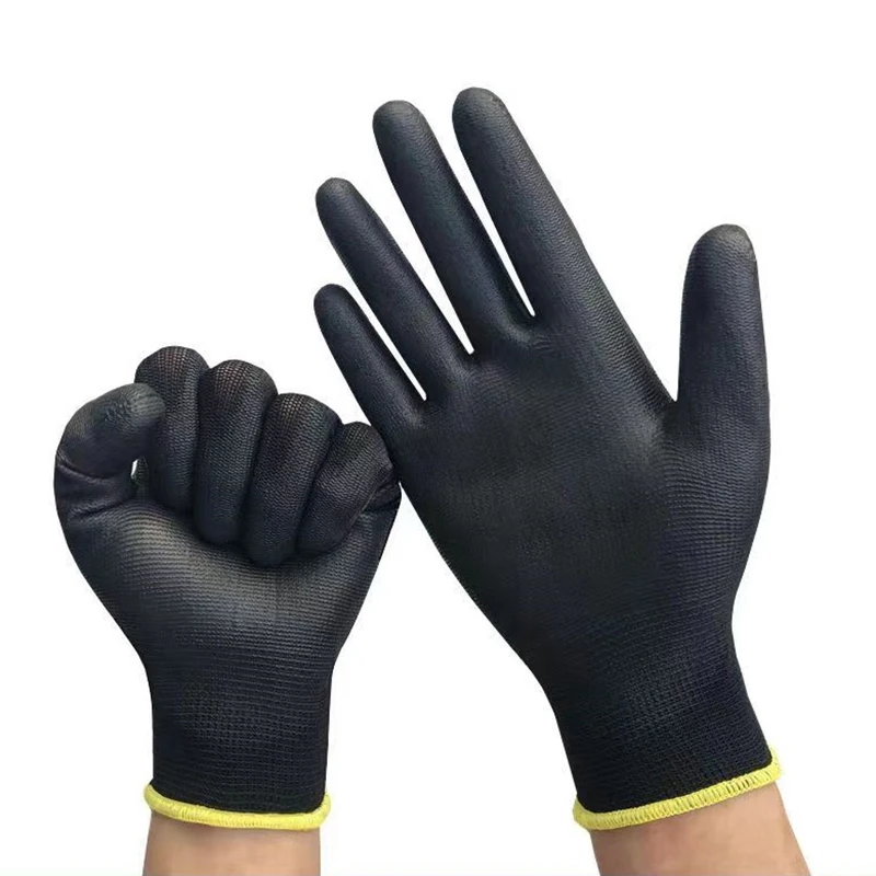 10/20 Pair Logo Free Polyurethane Gloves Safety Work Gloves Repair Gloves Palm Coated Gloves Carpenter Repairman Supplies