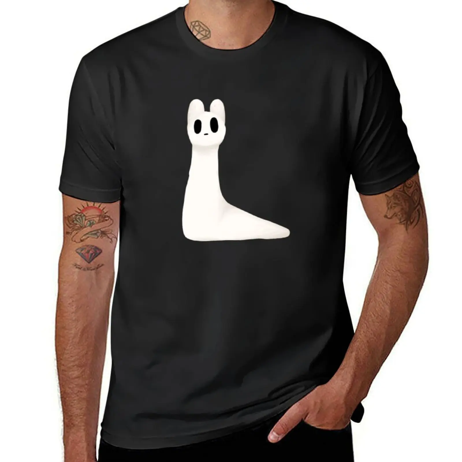 Rainworld White Scug, Gamer Fan Art, Rain World Game, Cute white slug cat T-Shirt cute tops plain mens cotton t shirts