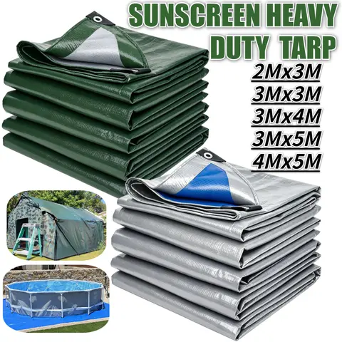 Waterproof Tarpaulin Camping Tent Anti-UV Outdoor Shade Sail PE Canopy For Furniture Pool Wood Car Boat Shelter 5m/4m/3m/2m