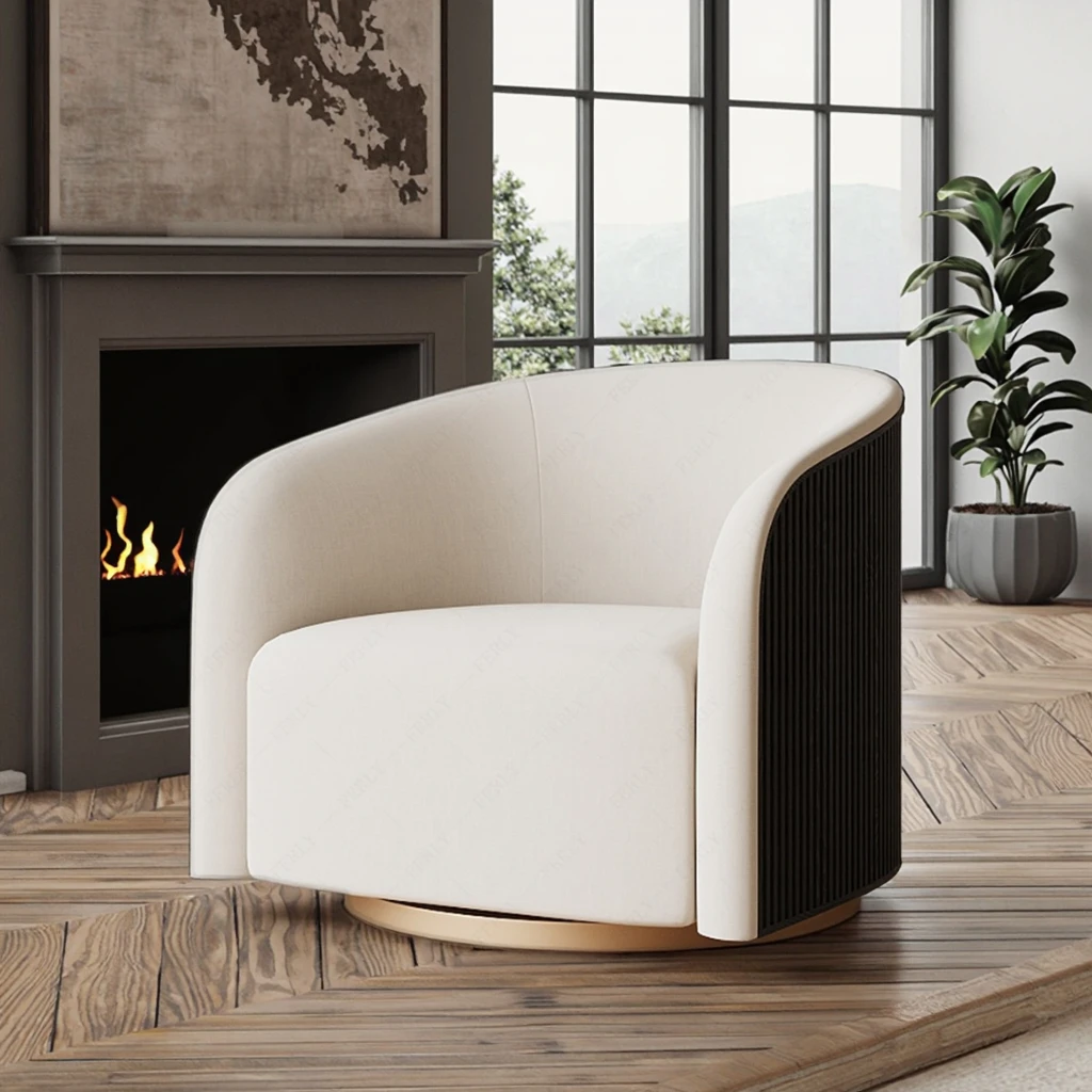 

Роскошное современное акцентное кресло с плюшевой обивкой, вращающееся, для спальни и гостиной