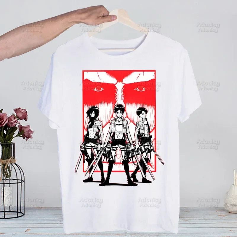 Attack on Titan T Shirt Men Retro Washed Liberty Eren Levi Tops Tees Harajuku Shingeki No Kyojin Tshirt Hip Hop Male T-shirts