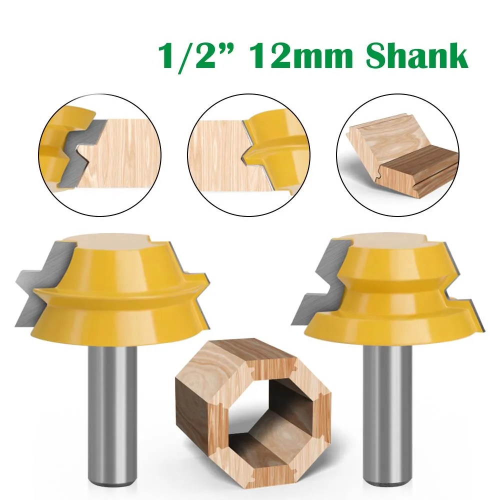 

1/2 Handle 2-Piece Octahedral Tenon Joint Cutter, Wooden Barrel Cutter, Engraving Machine, Milling Cutter, Woodworking Milling C