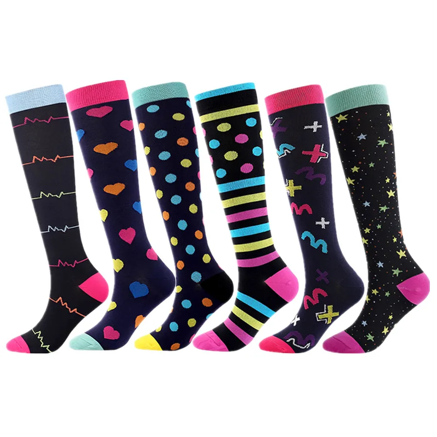 1/6Pairs  Compression Running Socks for Men Women Anti Fatigue Socks for Cycling Exercise