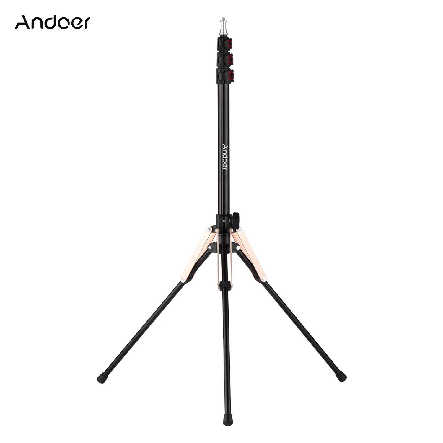 Andoer 190cm/74.8 Inch Portable Aluminum Alloy Photography Light Stand Reverse Folding Leg Stand 3-Section Flip Locks Design