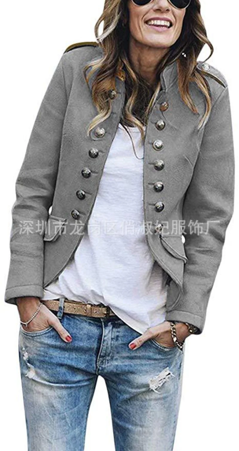 New 2023 Women Jackets Blazer Long Sleeve Row Buckle Yellow Slim Small Suit Femme Hot Style Loose Coat Red Pattern Mujer Suit