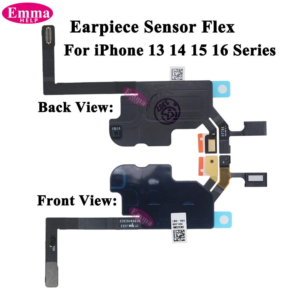1pcs Earpiece Sensor For iphone 13 14 Pro Max 15 16 Plus Mini Proximity Mic No Ear Speaker Microphone Replacement Part