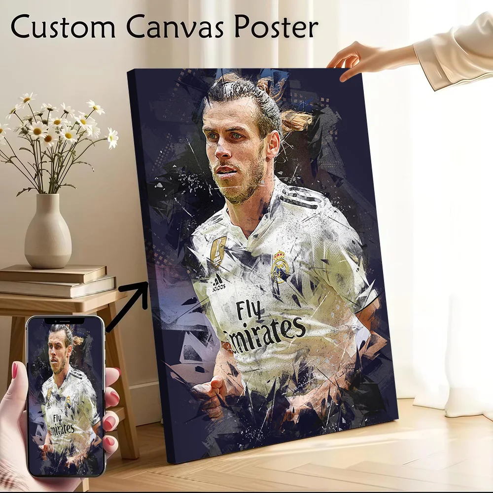 Gareth Bale Canvas Poster Customizable Printed Canvas Painting Wall Art for Fans Room Decoration Aesthetic Decorative Picture