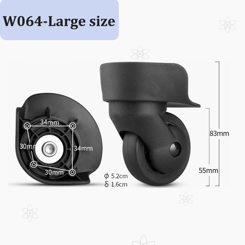 For W064 Luggage Wheel Replacement Kit—360° Swivel Wheels Ultra-Smooth Luggage Wheel Accessories + Tools