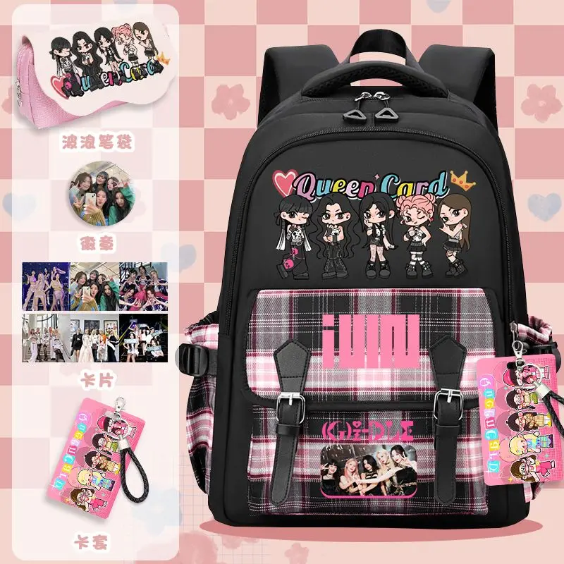 GIDLE Backpack MIYEON MINNIE SOYEON YUQI SHUHUA Cartoon Cute Travel Backpack High Quality Teenage Spine Protection Schoolbag
