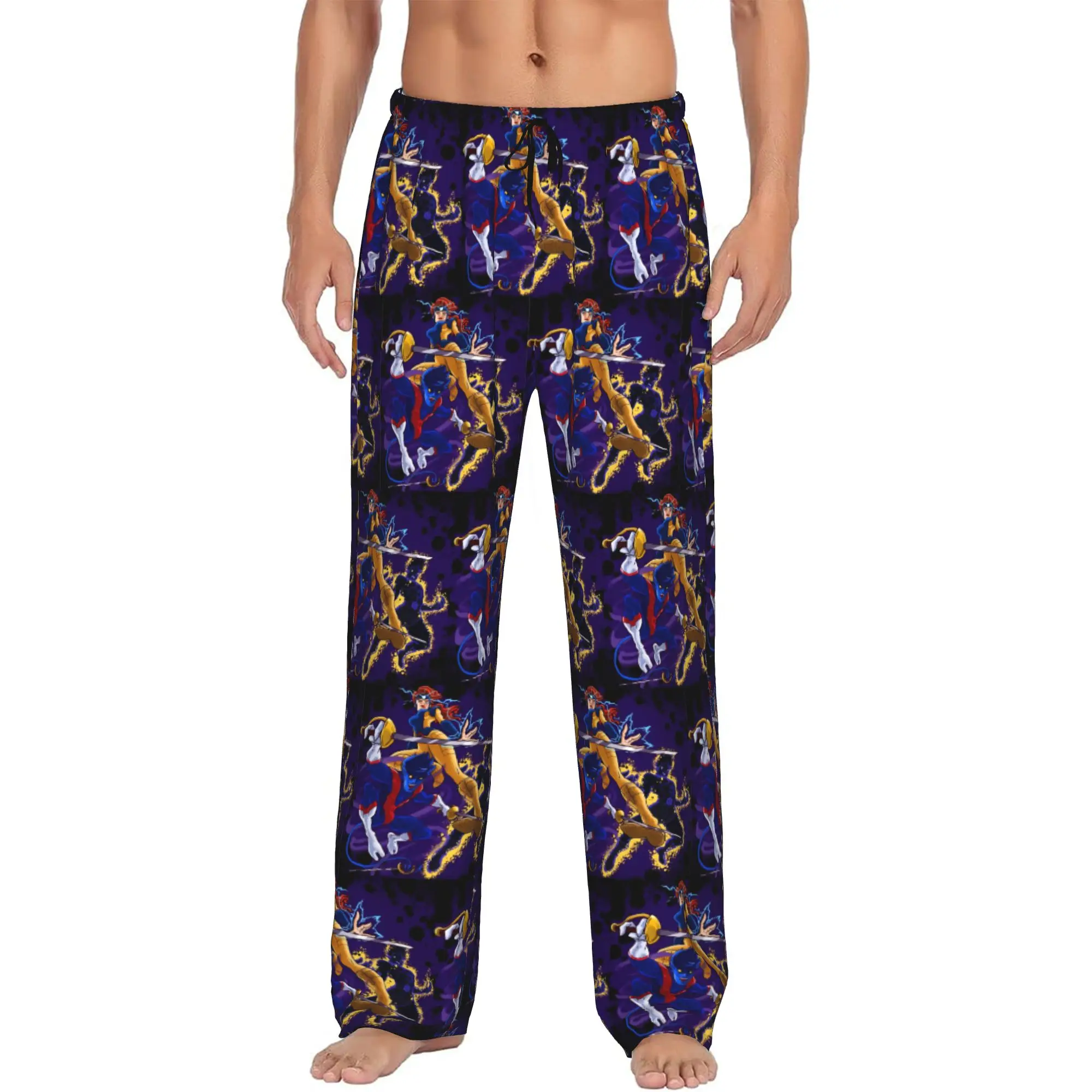 

Custom Printed X-X-Men Anime Pajama Pants for Men Sleep Sleepwear Bottoms with Pockets