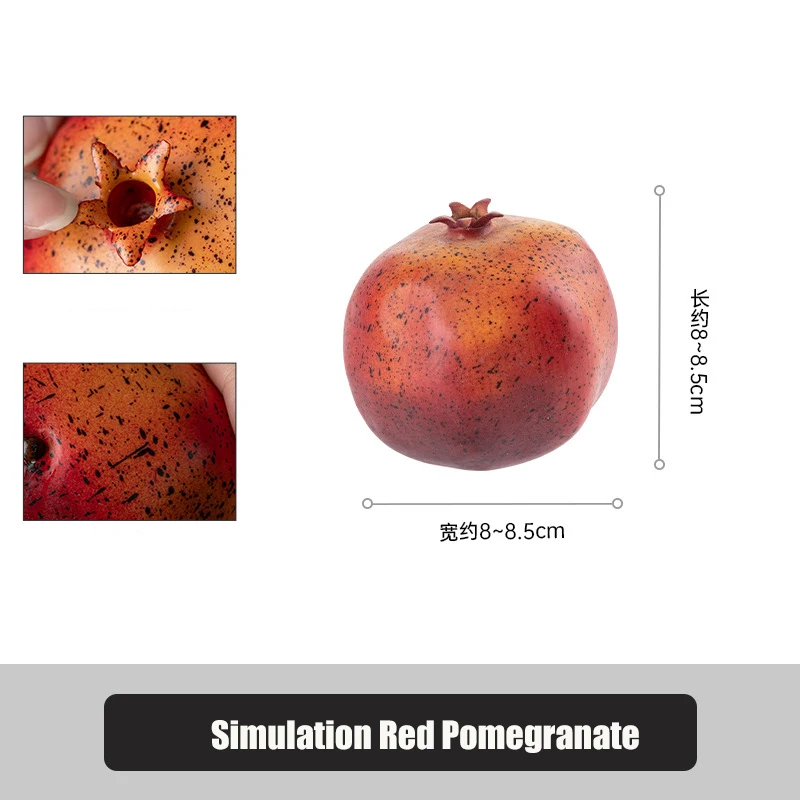 Simulation Pomegranate Artificial Fruits Model Fruit Shop Display Sample Kitchen Ornaments Photography Props DIY Party Home Deco