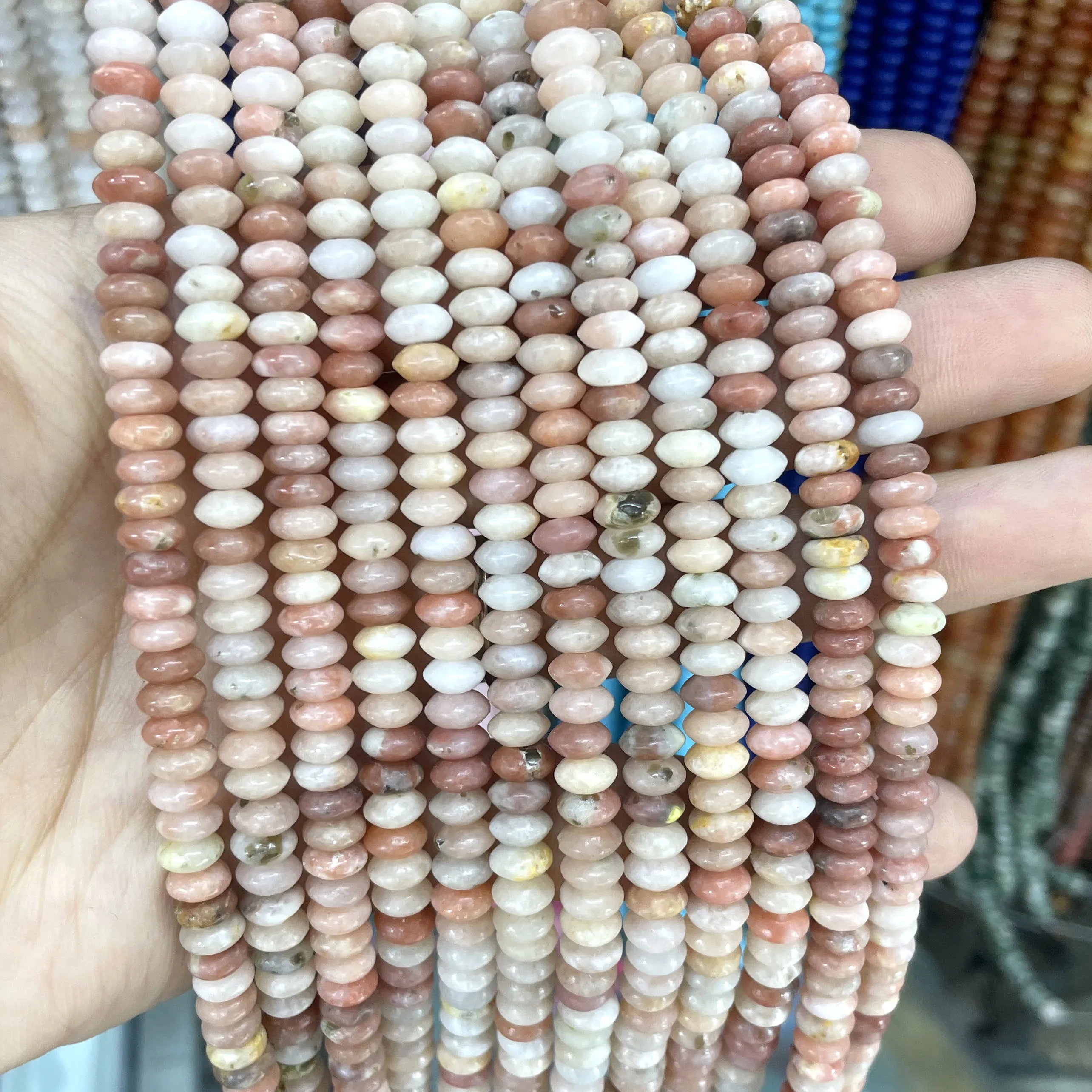 3X6MM Naturstein Rondelle Quarz Achat Türkis Runde Zwischenperlen für Schmuckherstellung DIY Armband Halskette Zubehör – Detail 15