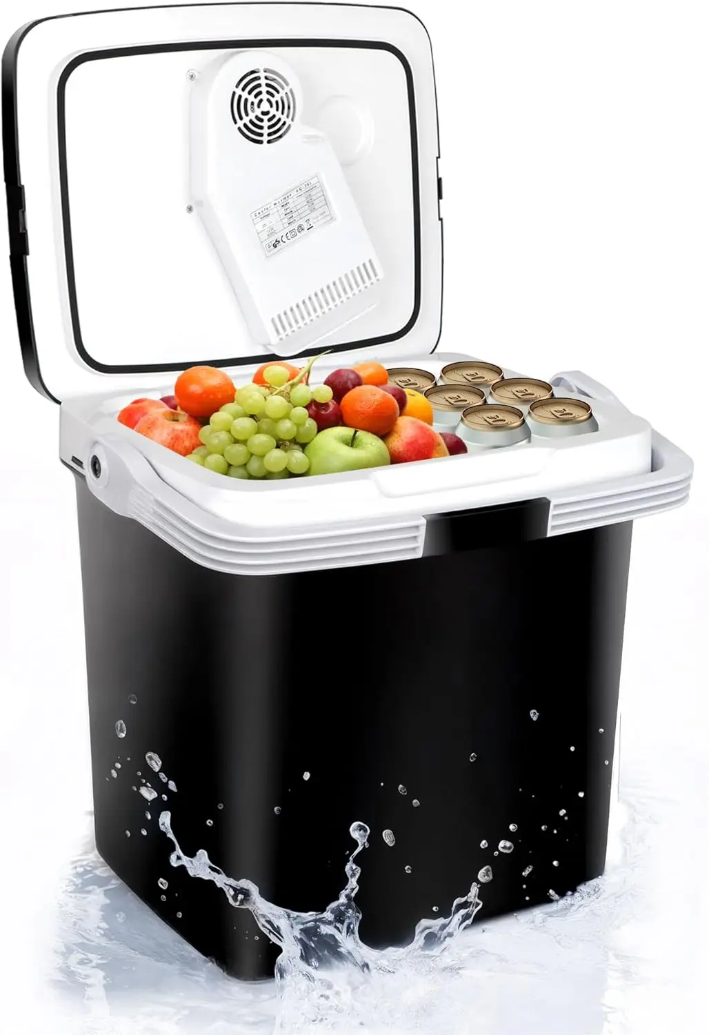 Enfriador y Calentador Eléctrico Portátil, Mini Refrigerador de 12V CC para Auto de 28QT (26L), Enfriador Enchufable para Camping, Pesca, Trabajo, Picnic en la Playa