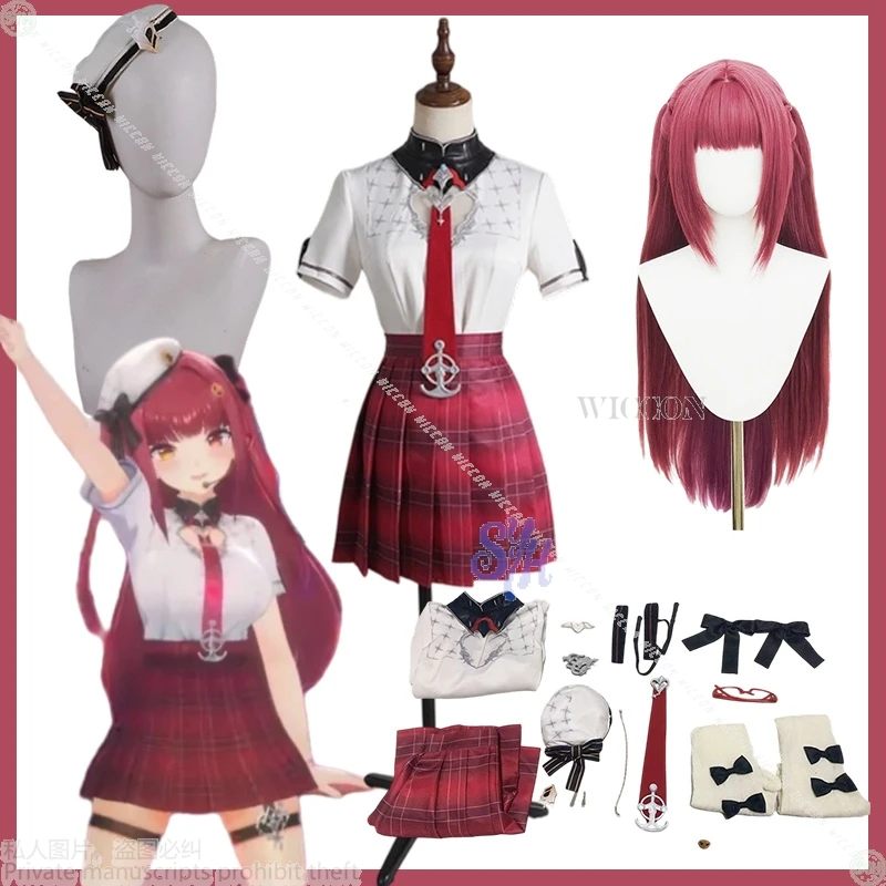 

Hololive VTuber Houshou Marine Косплей Аниме Костюм 2025 Концерт на день рождения 3D JK Школьная форма Хэллоуин