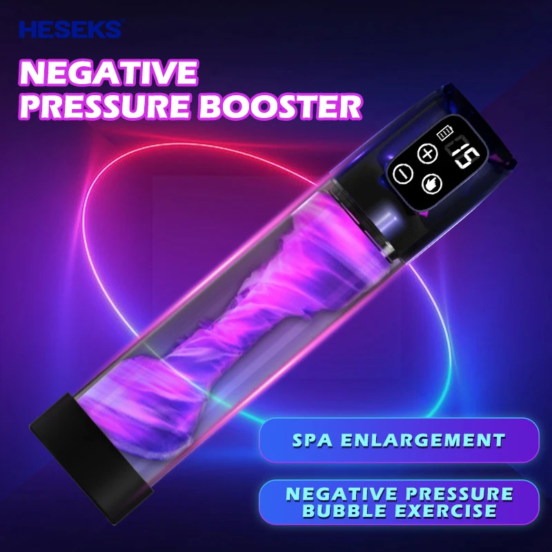 IPX7 Electric Penis Pump with 5 Suction Penis Massager Stimulator Enlargement Enhancer Male Masturbator Sex Toys for Men 18+