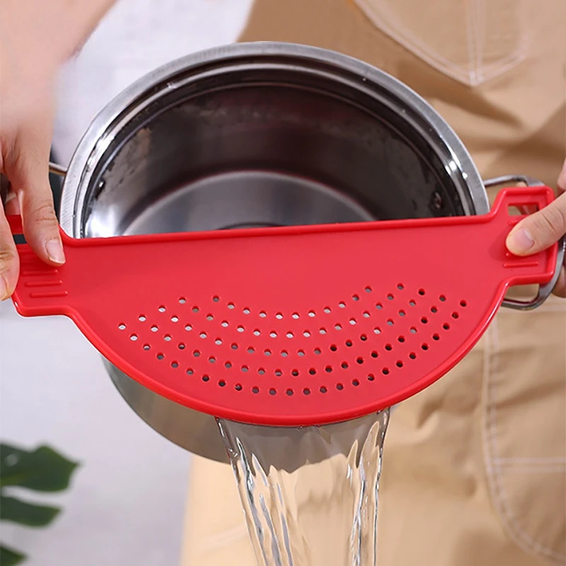 

Plastic Pot Funnel Strainers Water Filters Rice Accessories Handle Type Fruit Vegetable Wash Colander Kitchen Gadgets