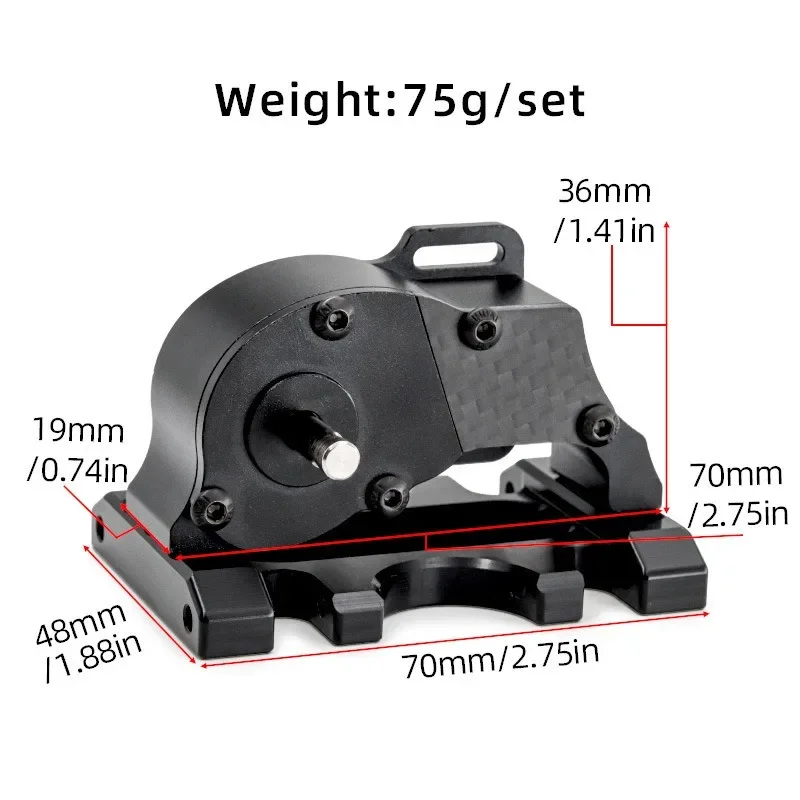 Caja de cambios de baja velocidad de transmisión de Metal LCG con engranaje de Motor para 1/10 coche trepador de control remoto SCX10 TRX4 RC4WD Capra piezas de mejora