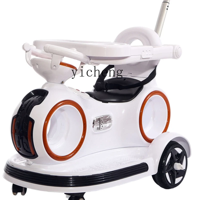 XL Electric Four-Wheel Trolley with Remote Control Baby Can Sit and Shake Motorbike Toy